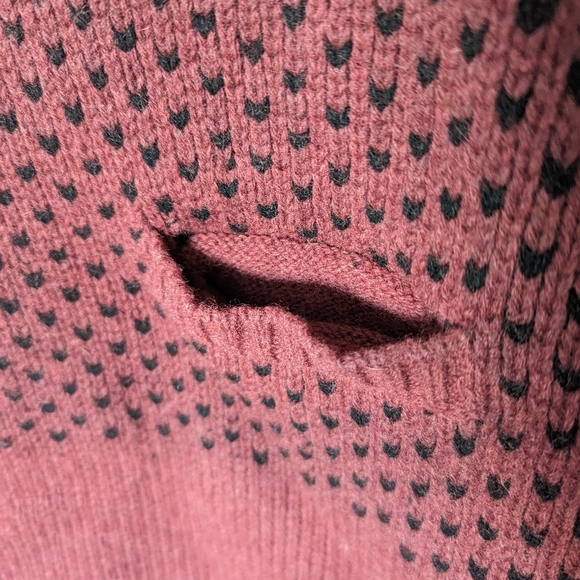 Saturdays NYC Surf Sweater, Burgundy & Black 100% Wool, Size M EUC - Picture 4 of 10